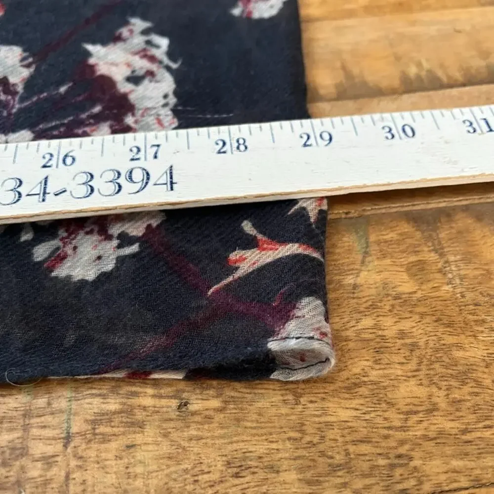 H&M Infinity Tube Scarf Dark Blue Floral Pink and White Blossoms